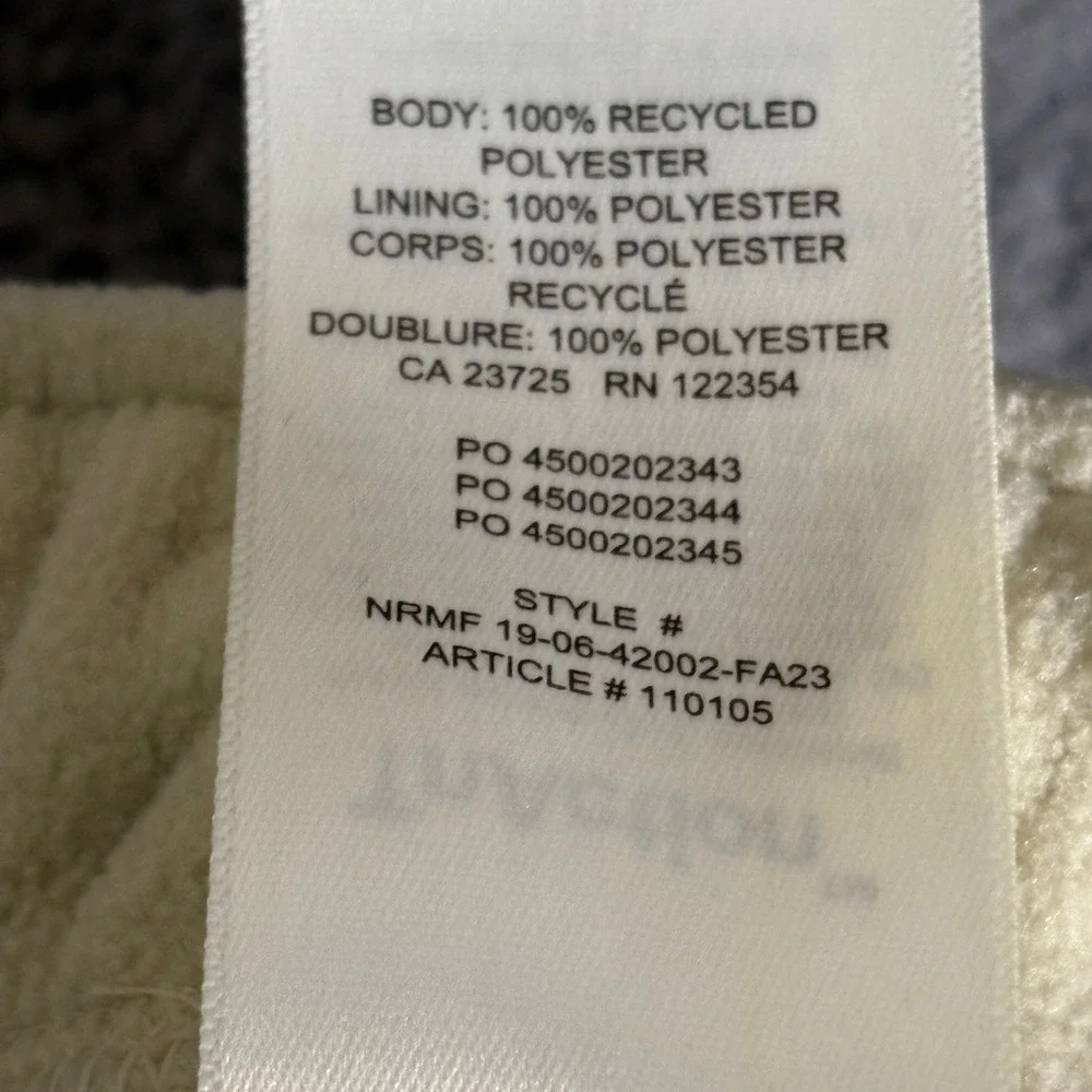 Tna TnAction Aritzia Polar Fleece Wide Leg Sweatpants Cream Off-White Small